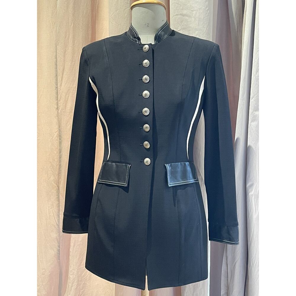 Vintage 80’s John Murrough Leather Trimmed Fitted Jacket M Pristine!